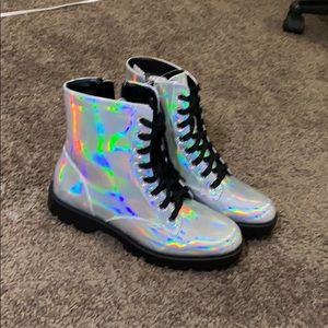 Fashion nova iridescent boots